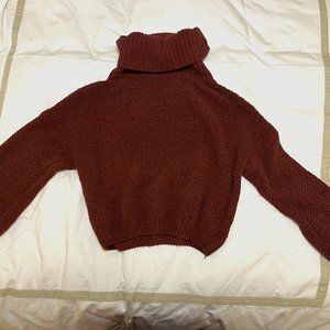 Urban Outfitters Cropped Crochet Turtleneck Sweater